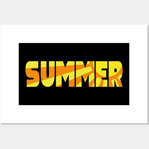 SUMMER sunshine in letters design Wall Art by JDP Designs